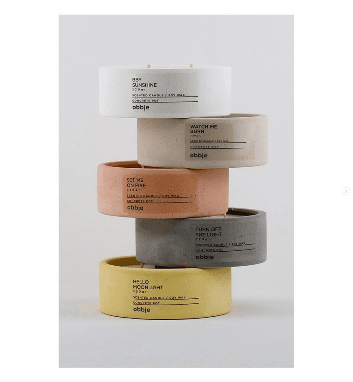 Set bougies Abbye béton coloré