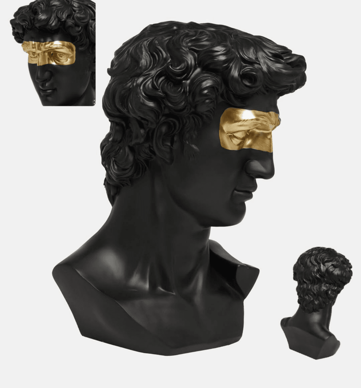 Buste David masqué doré