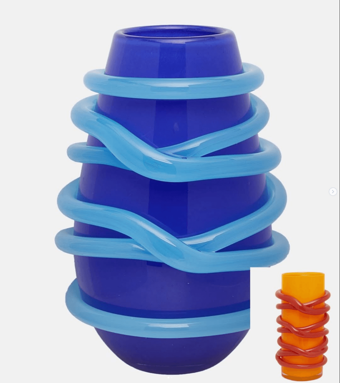 Vase bleu cobalt spirale